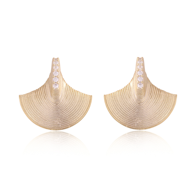 Ballerina CZ Earrings in Yellow Gold