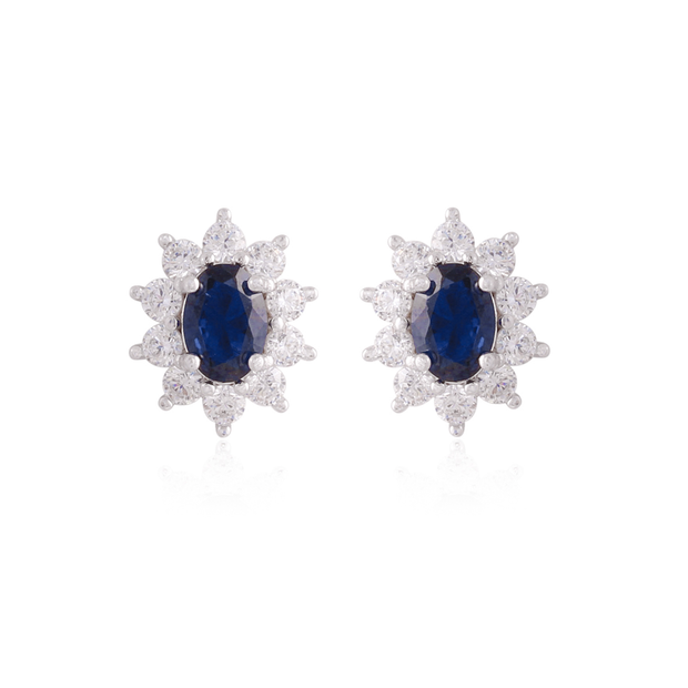 Diana Oval Studs in Sapphire