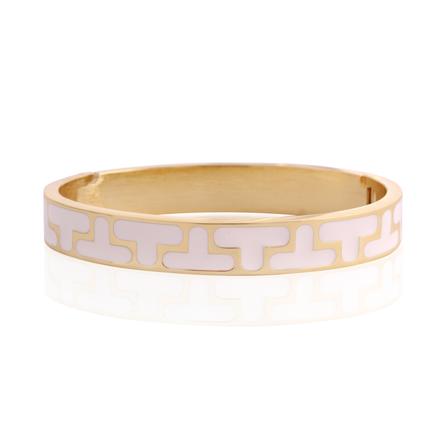FRANCESCA Mini Greca Bangle in Cream