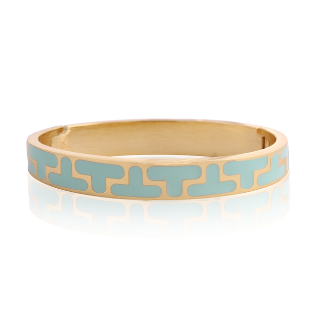 FRANCESCA Mini Greca Bangle in Aqua