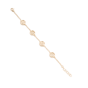 Open Cutout & Polished Circles Clover Bracelet