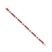 Ruby 4mm CZ Design Interval Tennis Bracelet in Yellow Gold