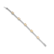 Exquisite Citrine Ovals & CZ Tennis Bracelet in White Gold