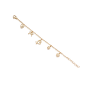 Delicate Sweet Girls Charm Bracelet in Yellow Gold