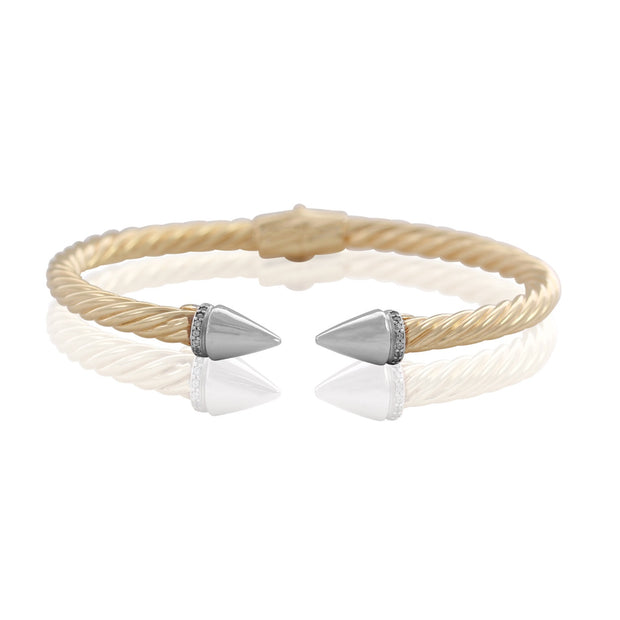 MARCELLO PANE Rope Arrow Edge Bangle in yellow Gold