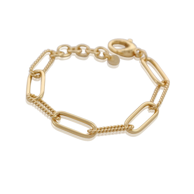 MARCELLO PANE Ribbed & Polished Paperclip Bracelet