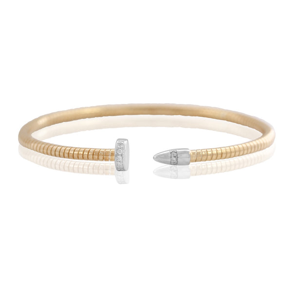 MARCELLO PANE Ribbed Nail Head Bangle