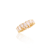 Pear, Oval & Rectangular Shaped CZ Eternity Band in Yellow Gold