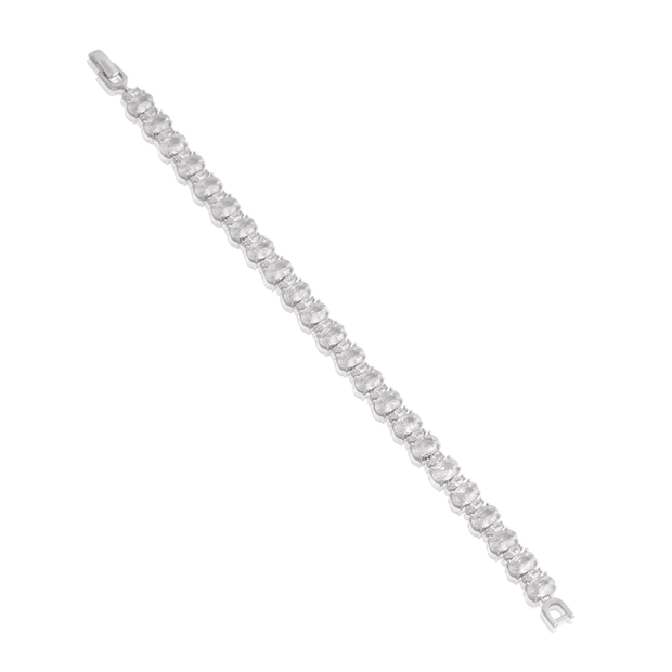 Livia Oval Marquise Cz White Gold Bracelet