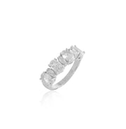 Livia Oval & Marquise Cut CZ Adjustable Ring in White Gold