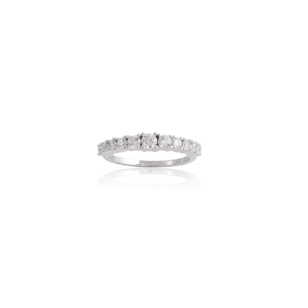 3mm CZ Half Eternity Band in White Gold