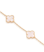 Three MOP Medium Clover Bracelet in Yellow Gold