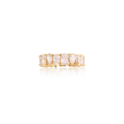 Pear, Oval & Rectangular Shaped CZ Eternity Band in Yellow Gold