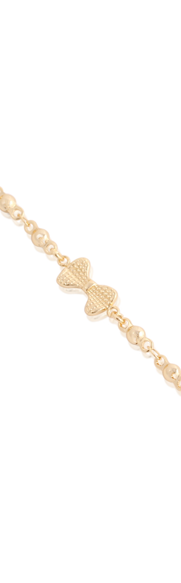 Textured Bows & Polished Balls Bracelet in Yellow Gold