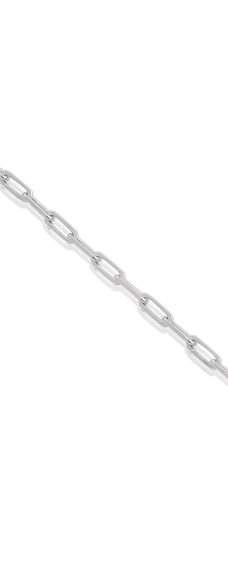 10mm Paperclip Link Paperclip Bracelet in White Gold