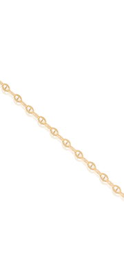 Thin Designer Inspired Cut Link Bracelet in Yellow Gold