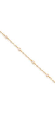 Bezel-Set CZ Diamond by the Yard Bracelet in Yellow Gold