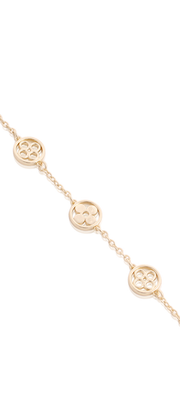 Open Cutout & Polished Circles Clover Bracelet
