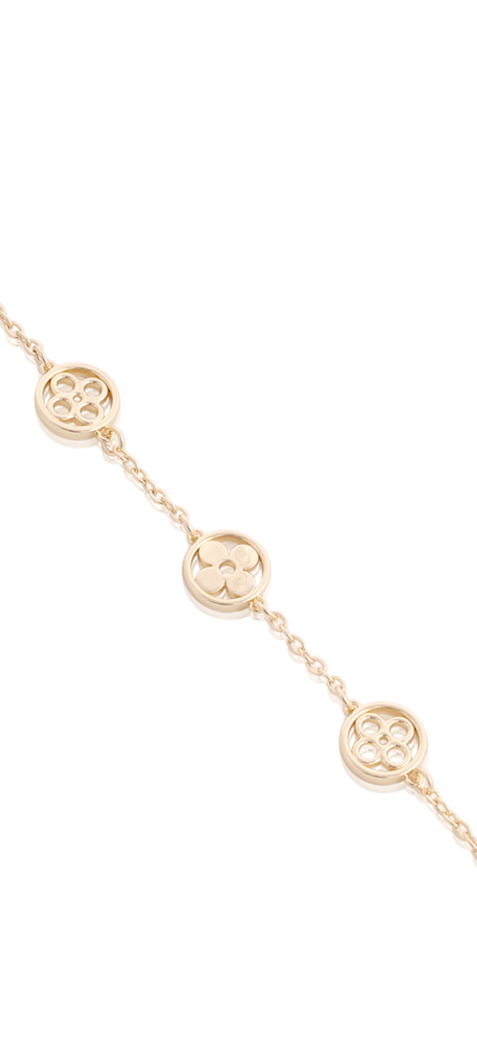 Open Cutout & Polished Circles Clover Bracelet