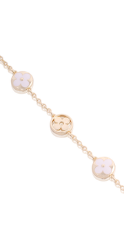 Polished & White Enamel Circles Clover Bracelet