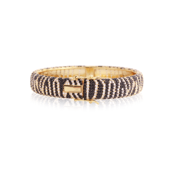 Animal Print Inspired Bangle in Yellow Gold