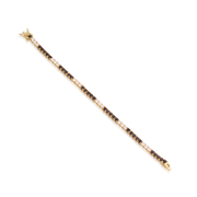 3mm Onyx & CZ Interval Tennis Bracelet in Yellow Gold