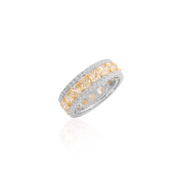 Elegant CZ & Citrine Diamond Ring