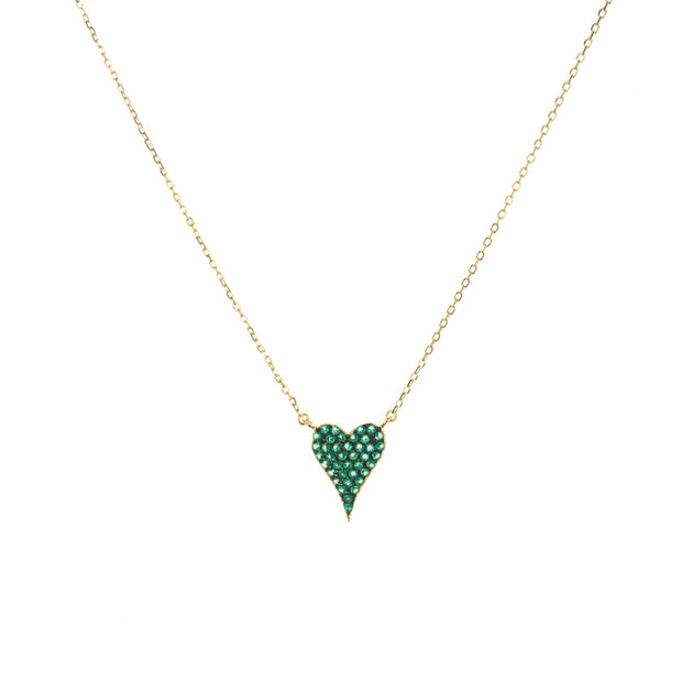 Marlyn Schiff's Pave Pointed Heart in Green