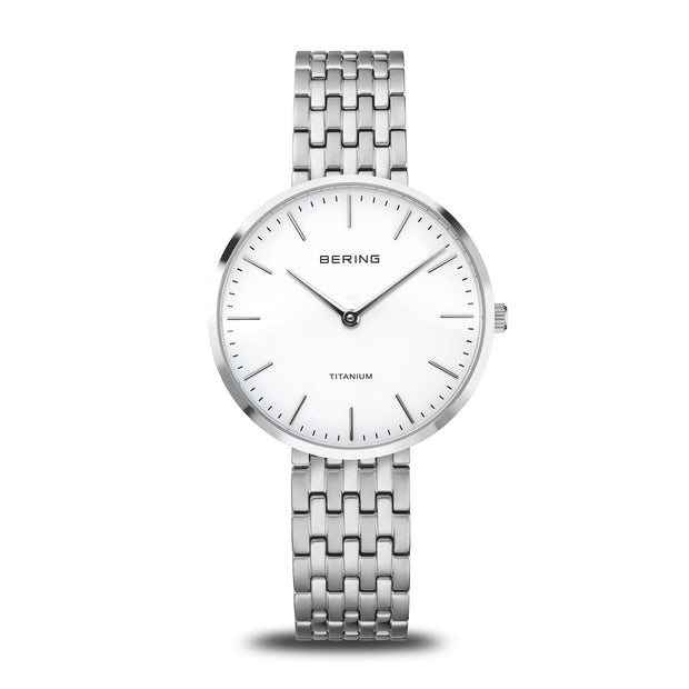 BERING Titanium Brushed Stainless Link Watch
