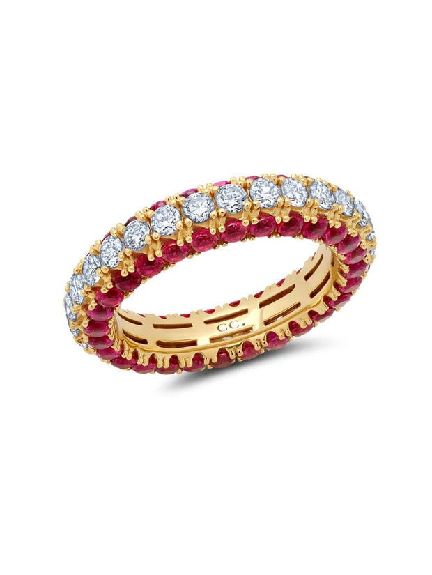 CRISLU Touch of Color Eternity Ring in Ruby