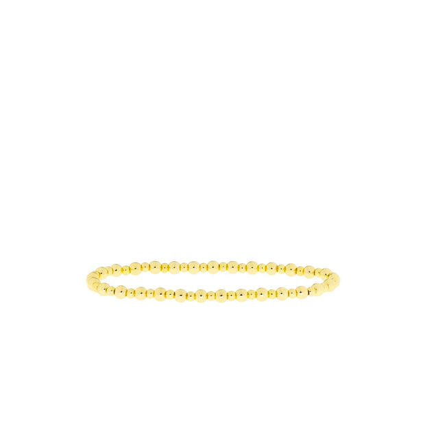 3mm & 4mm Polished Beaded Stretch Bracelet in Yellow Gold