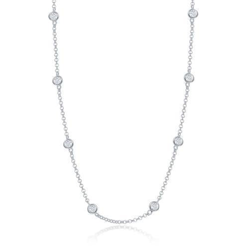 White Gold Diamonds By The Yard Necklace