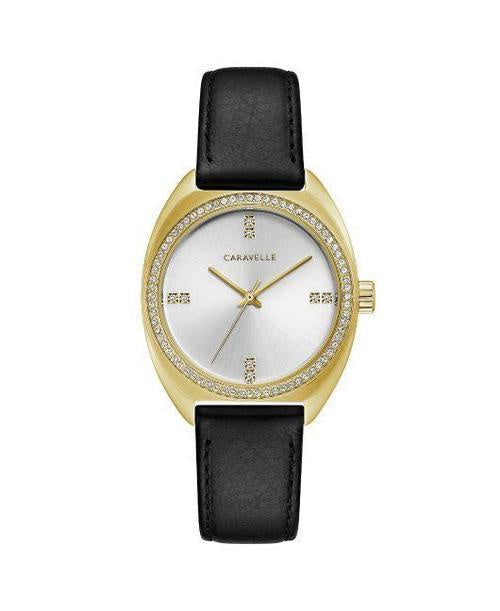 Caravelle Black Yellow Gold Retro 32Mm Watch