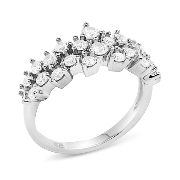 CZ Cluster Ring In White Gold