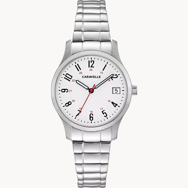 CARAVELLE Traditional Stretch Stainless Watch