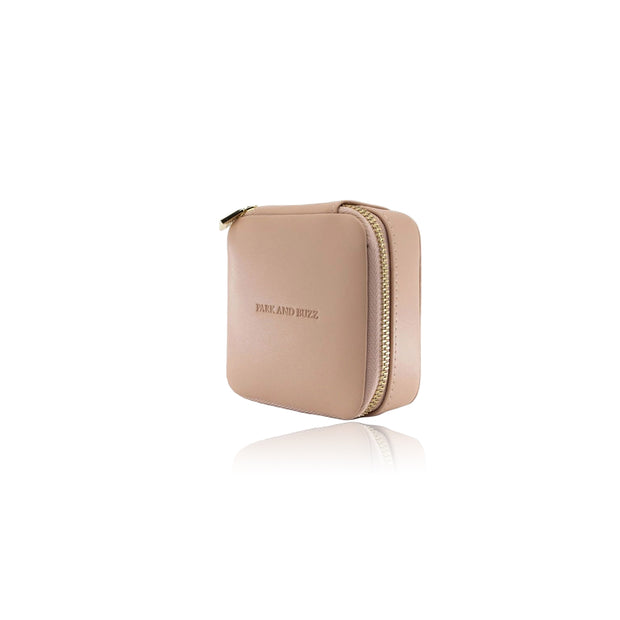 Park & Buzz Jewelry Case in Beige Leather