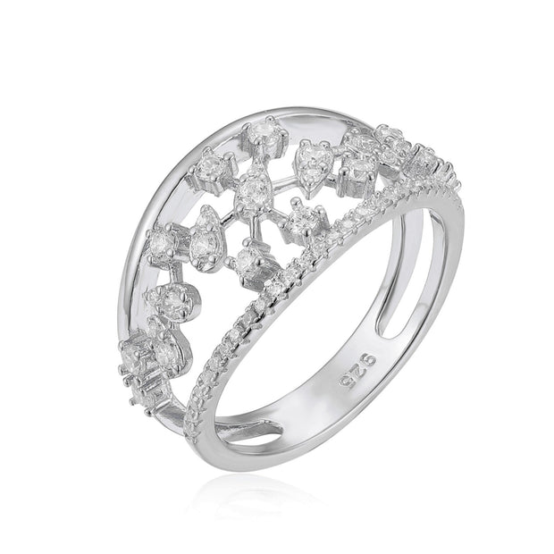 Diamond Filigree Ring in White Gold
