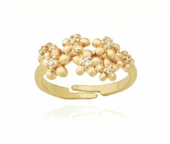Yellow Gold Flower Trail Ring