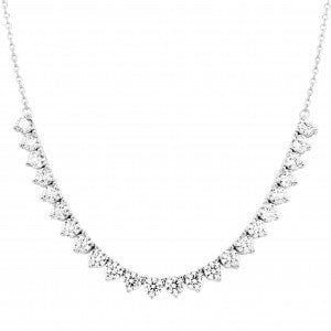 Half CZ Tennis Necklace In White Gold