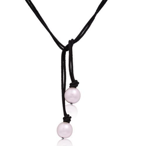 Deborah Grivas Designs White Pearl Front Knot Necklace