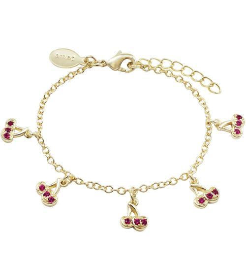 Gold Cherries Charm Baby Bracelet