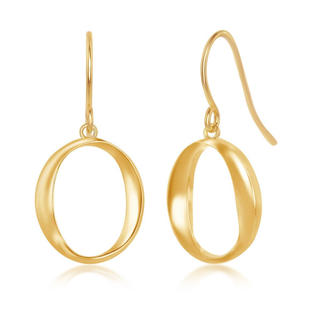 Yellow Gold "O" Dangle Earrings