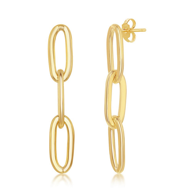 The Paperclip Earrings in Yellow Gold