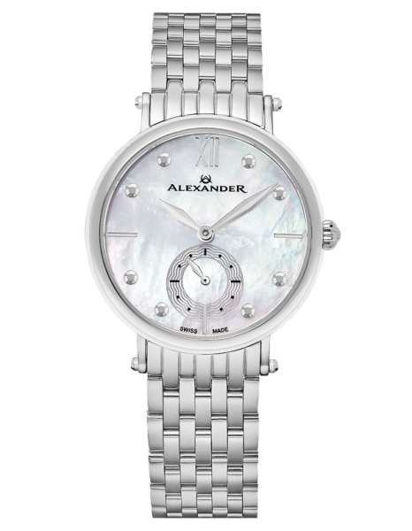 ALEXANDER Monarch Roxana White MOP Silver Watch