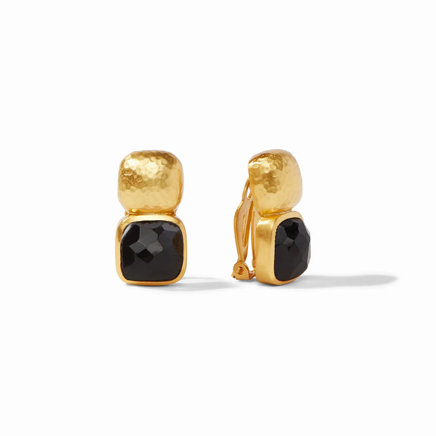 Julie Vos Catalina Clip Earring in Obsidian Black