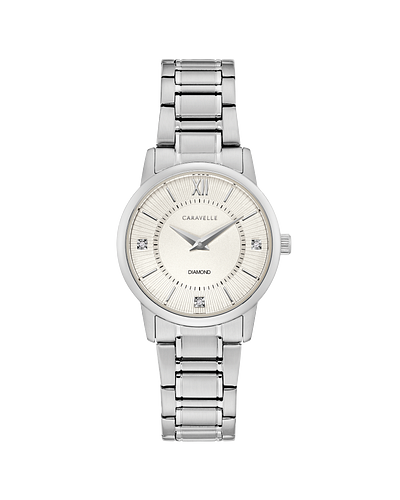 Caravelle Diamond Classic Womens Stainless Steel Watch