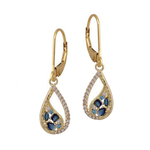 Saratoga Blue Lever Back Earrings