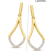 Open Marquis Polished CZ Earrings in Yellow Gold