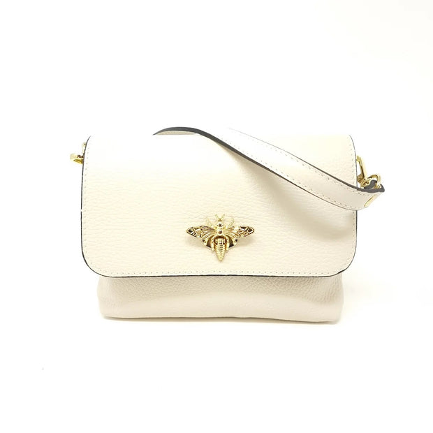 Leather Butterfly Beige Small Bag
