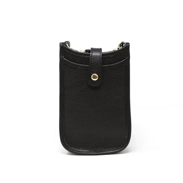 Leather Crossbody Small Handbag in Black